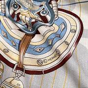 Hermes Tous En Selle Embroidered Scarf 90 Light Blue - 2