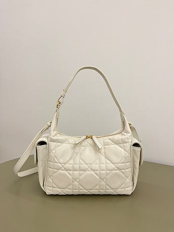 Dior Medium D-Dream Bag White Macrocannage Lambskin - 28x16x10cm