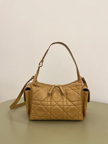 Dior Medium D-Dream Bag Brown Macrocannage Lambskin - 28x16x10cm