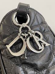 Dior Small D-Motion Bag Black Macrocannage Crinkled Calfskin - 17x19.5x11cm  - 4