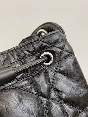 Dior Small D-Motion Bag Black Macrocannage Crinkled Calfskin - 17x19.5x11cm  - 3