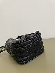 Dior Small D-Motion Bag Black Macrocannage Crinkled Calfskin - 17x19.5x11cm  - 2
