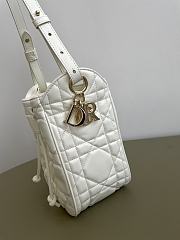 Dior Small D-Motion Bag White Macrocannage Lambskin - 17x19.5x11cm - 2
