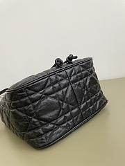 Dior Medium D-Motion Bag Black Macrocannage Crinkled Calfskin - 23x24x13cm - 3