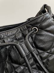 Dior Medium D-Motion Bag Black Macrocannage Crinkled Calfskin - 23x24x13cm - 4