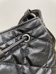Dior Medium D-Motion Bag Black Macrocannage Crinkled Calfskin - 23x24x13cm - 5