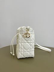 Dior Medium D-Motion Bag White Macrocannage Lambskin - 23x24x13cm - 3