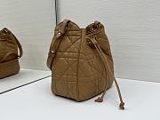 Dior Medium D-Motion Bag Brown Macrocannage Lambskin - 23x24x13cm - 2