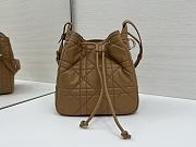 Dior Medium D-Motion Bag Brown Macrocannage Lambskin - 23x24x13cm - 5