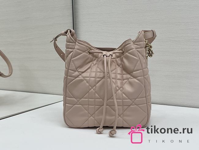 Dior Medium D-Motion Bag Pink Macrocannage Lambskin - 23x24x13cm - 1