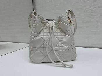 Dior Medium D-Motion Bag Latte Macrocannage Lambskin - 23x24x13cm