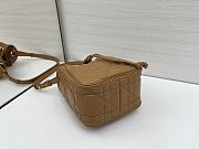 Dior Small D-Motion Bag Brown Macrocannage Lambskin - 17x19.5x11cm - 6