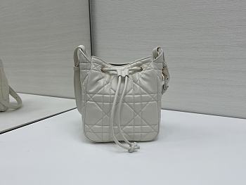 Dior Small D-Motion Bag Latte Macrocannage Lambskin - 17x19.5x11cm
