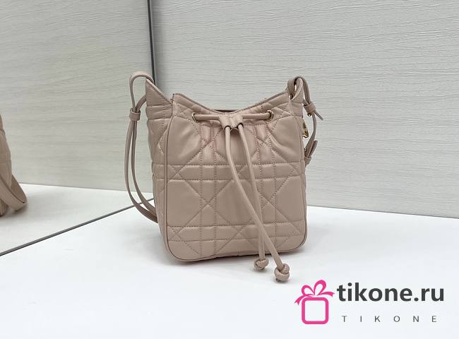 Dior Small D-Motion Bag Pink Macrocannage Lambskin - 17x19.5x11cm - 1