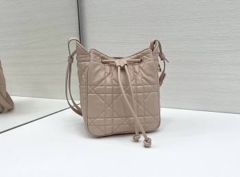 Dior Small D-Motion Bag Pink Macrocannage Lambskin - 17x19.5x11cm