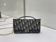 Dior 30 Montaigne Cigale Pouch with Chain Blue Dior Oblique Jacquard - 20.5x11x5cm  - 1