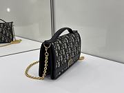 Dior 30 Montaigne Cigale Pouch with Chain Blue Dior Oblique Jacquard - 20.5x11x5cm  - 5