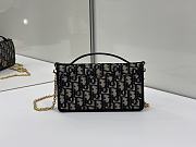 Dior 30 Montaigne Cigale Pouch with Chain Blue Dior Oblique Jacquard - 20.5x11x5cm  - 4