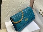Dior Caro Pouch with Chain Teal Blue Supple Cannage Calfskin - 20x11.5x3.5cm - 3