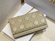 Dior Caro Pouch with Chain Beige Supple Cannage Calfskin - 20x11.5x3.5cm - 4
