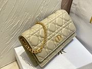 Dior Caro Pouch with Chain Beige Supple Cannage Calfskin - 20x11.5x3.5cm - 3