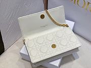 Dior Caro Pouch with Chain White Supple Cannage Calfskin - 20x11.5x3.5cm - 3