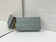 Dior Caro Pouch with Chain Green Gray Supple Cannage Calfskin - 20x11.5x3.5cm - 6