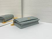 Dior Caro Pouch with Chain Green Gray Supple Cannage Calfskin - 20x11.5x3.5cm - 5