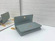 Dior Caro Pouch with Chain Green Gray Supple Cannage Calfskin - 20x11.5x3.5cm - 3