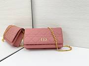 Dior Caro Pouch with Chain Pink Supple Cannage Calfskin - 20x11.5x3.5cm - 6