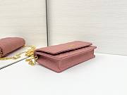 Dior Caro Pouch with Chain Pink Supple Cannage Calfskin - 20x11.5x3.5cm - 5