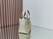Small Dior Toujours Vertical Tote Bag Light Beige Macrocannage Calfskin - 18x16x12cm - 3