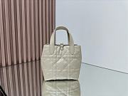 Small Dior Toujours Vertical Tote Bag Light Beige Macrocannage Calfskin - 18x16x12cm - 4