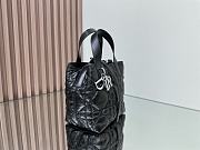 Small Dior Toujours Vertical Tote Bag Black Macrocannage Crinkled Calfskin - 18x16x12cm - 2