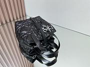 Small Dior Toujours Vertical Tote Bag Black Macrocannage Crinkled Calfskin - 18x16x12cm - 4