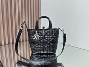 Small Dior Toujours Vertical Tote Bag Black Macrocannage Crinkled Calfskin - 18x16x12cm - 3