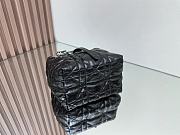 Small Dior Toujours Vertical Tote Bag Black Macrocannage Crinkled Calfskin - 18x16x12cm - 5