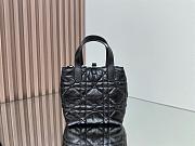 Small Dior Toujours Vertical Tote Bag Black Macrocannage Crinkled Calfskin - 18x16x12cm - 6