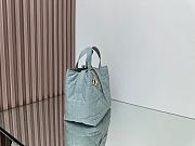 Medium Dior Toujours Vertical Tote Bag Stone Gray Macrocannage Calfskin - 23x24x16cm - 6