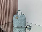 Medium Dior Toujours Vertical Tote Bag Stone Gray Macrocannage Calfskin - 23x24x16cm - 5