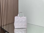 Medium Dior Toujours Vertical Tote Bag Pink Macrocannage Calfskin - 23x24x16cm - 5