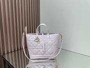 Medium Dior Toujours Vertical Tote Bag Pink Macrocannage Calfskin - 23x24x16cm - 4