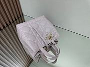 Medium Dior Toujours Vertical Tote Bag Pink Macrocannage Calfskin - 23x24x16cm - 2