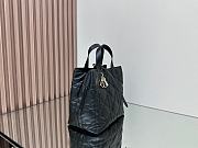 Medium Dior Toujours Vertical Tote Bag Black Macrocannage Calfskin - 23x24x16cm - 6