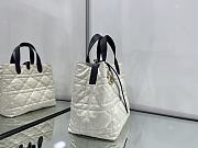 Medium Dior Toujours Vertical Tote Bag Two-Tone Latte and Black Macrocannage Calfskin - 23x24x16cm - 6