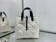 Medium Dior Toujours Vertical Tote Bag Two-Tone Latte and Black Macrocannage Calfskin - 23x24x16cm - 5