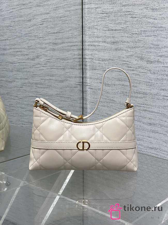 Dior Miss Caro Cigale Mini Bag Light Ivory Macrocannage Lambskin - 24x14x6.5cm - 1