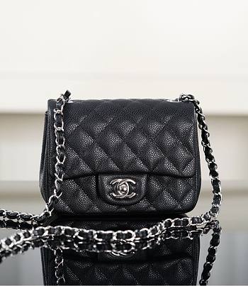 Chanel Mini Classic Handbag Caviar & Gold Tone Metal Black - 13.5x17x8cm