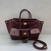 Balenciaga Bel Air Carry All Bag Small in Burgundy Smooth Calfskin Aged Gold Hardware - 30x20x12cm - 1