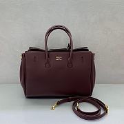 Balenciaga Bel Air Carry All Bag Small in Burgundy Smooth Calfskin Aged Gold Hardware - 30x20x12cm - 5